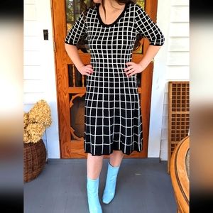 Windowpane Sweater Dress Size M